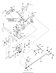 Control Group - Right Hand With Electric Height Of Cut Diagram and Parts List for 7800690 (107280071)(2011) Briggs and Stratton Lawn Tractor